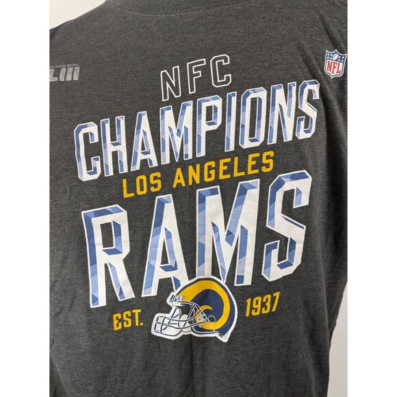 Los Angeles Rams X2L T-Shirt NFC Champions Gray Mens Sports Football Shirt Top - Picture 6 of 9